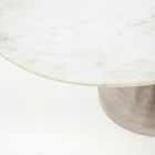 Silhouette Pedestal Marble Oval Dining Table (44&quot;, 60&quot;)