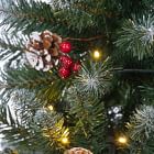 Pine Cones &amp; Red Berries Faux Pine Christmas Tree w/ LED Lights