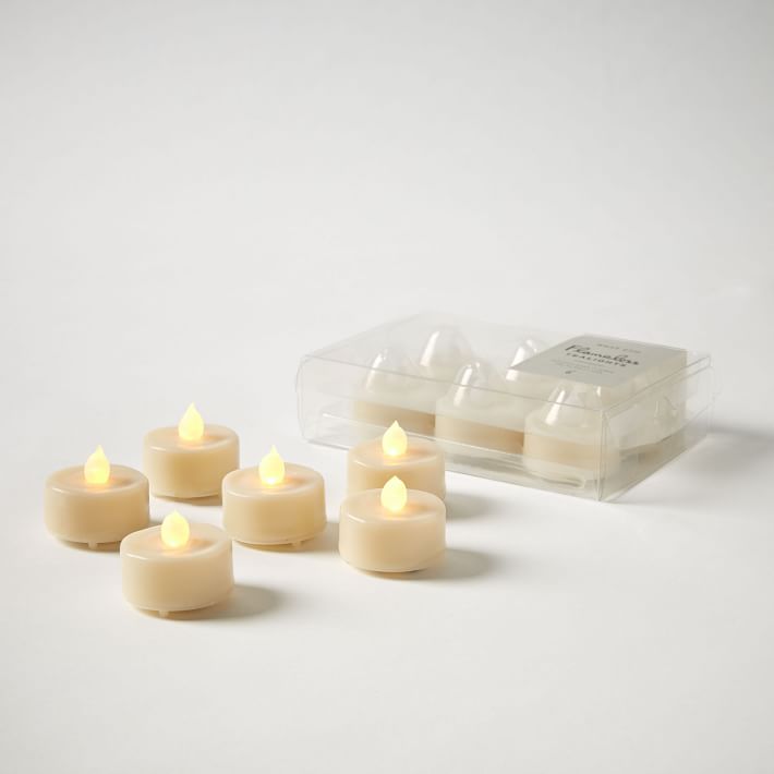 Premium Flameless Wax Dipped Tealight Candles (Set of 6)