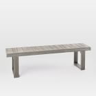 Portside Wood Outdoor Dining Table (76.5&quot;) &amp; Benches Set