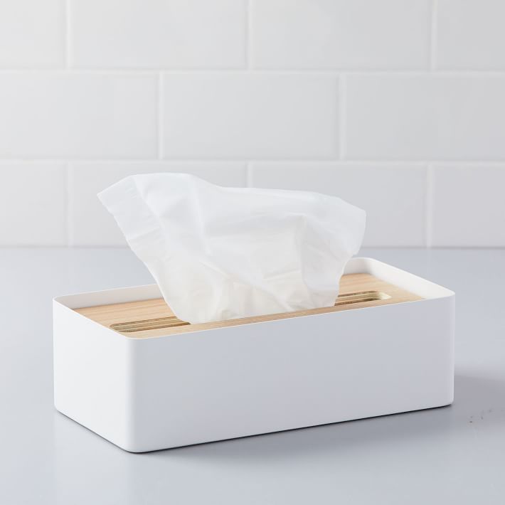 Yamazaki Wood-Topped Tissue Box Cover