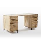 Industrial Modular Desk w/ 2 File Cabinets (64&quot;)
