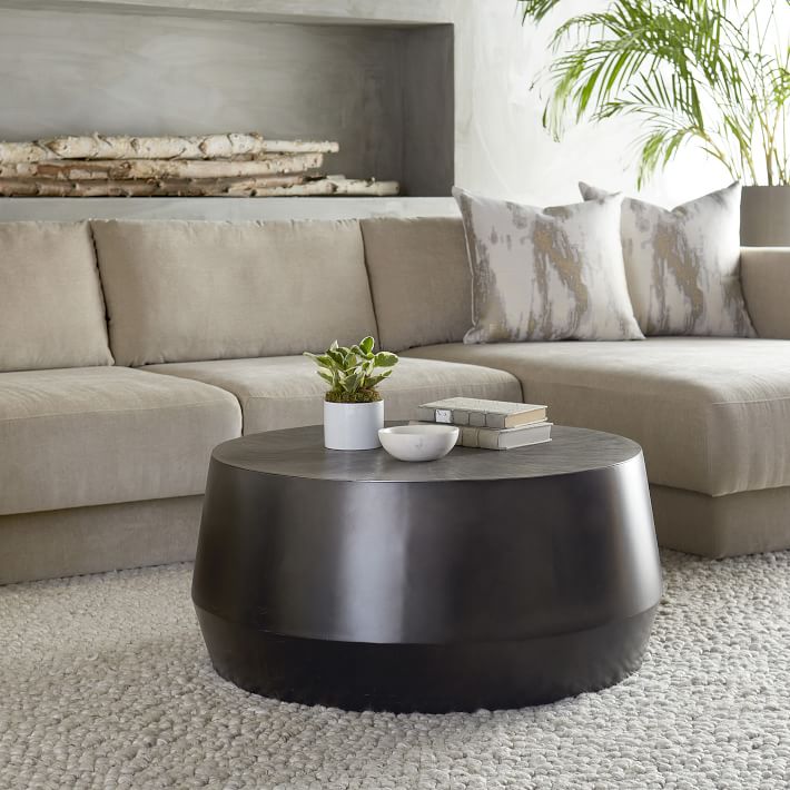 Hand-Hammered Aluminum Coffee Table