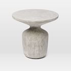 Tambor Concrete Outdoor Drum Coffee Table (30&quot;&ndash;44&quot;) &amp; Side Table (21&quot;) Set