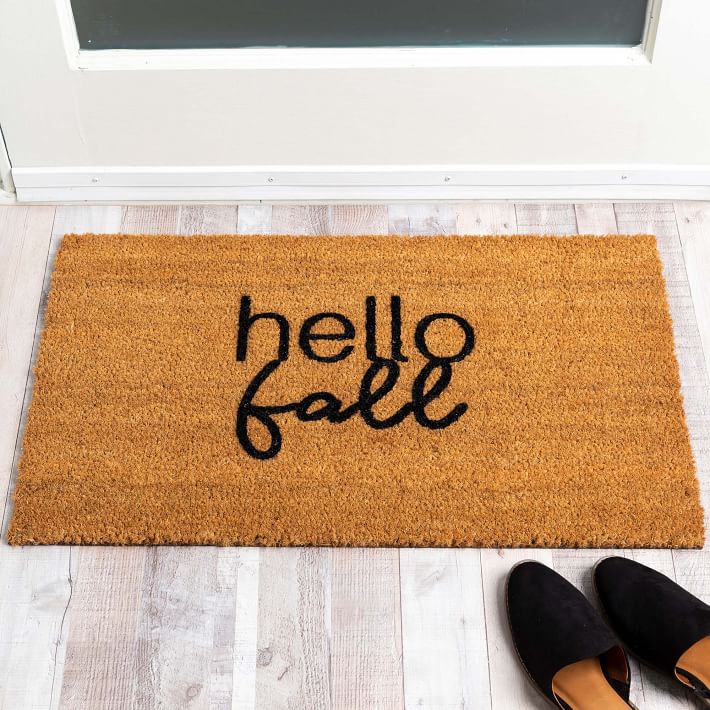 Nickel Designs Hand-Painted Doormat - Modern Hello, Fall