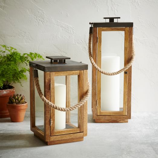 Wood + Rope Lanterns - Natural | West Elm