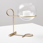 Brass &amp; Glass Globe Centerpiece Candleholder