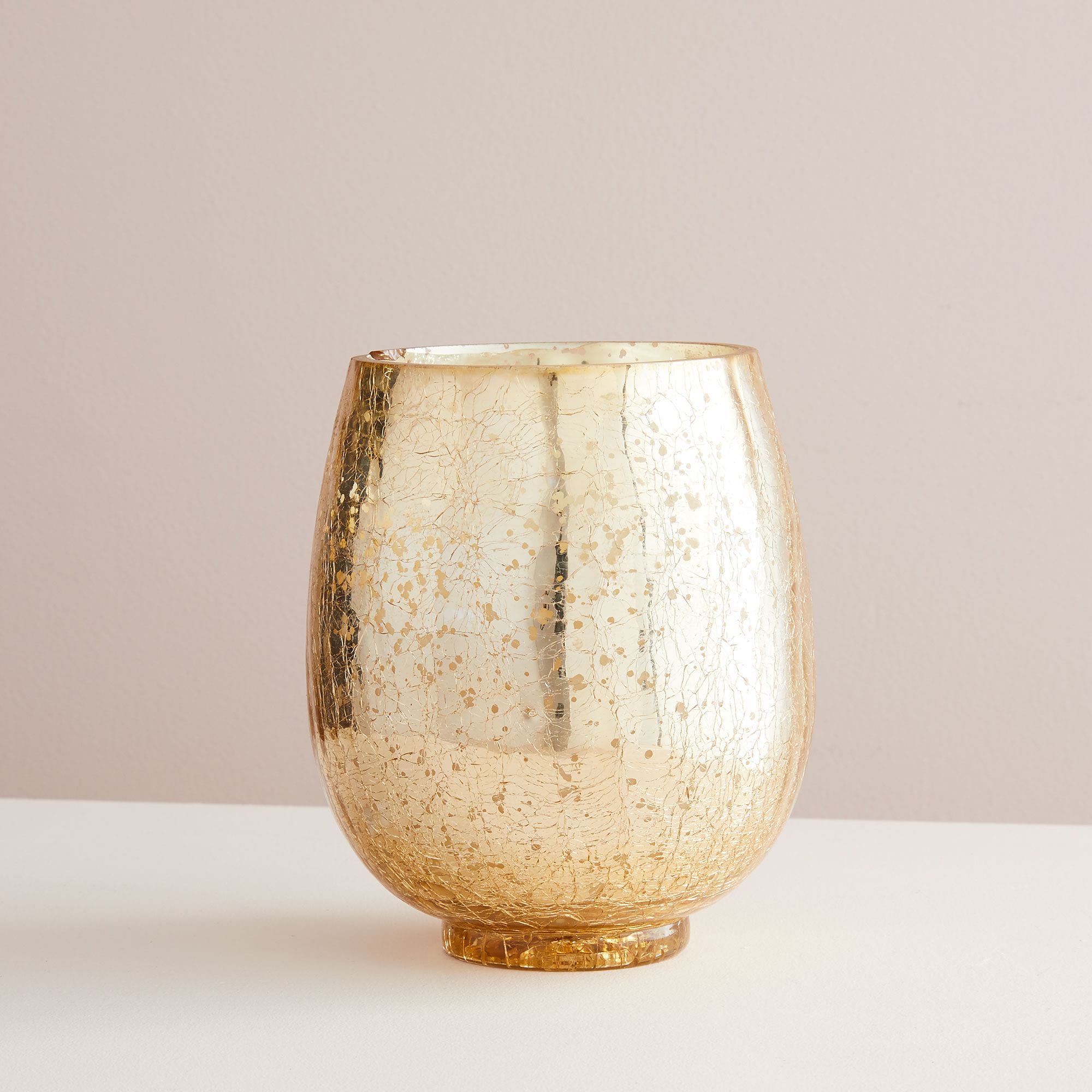 Gold Crackle Mercury Candle Jars - Winter White | West Elm