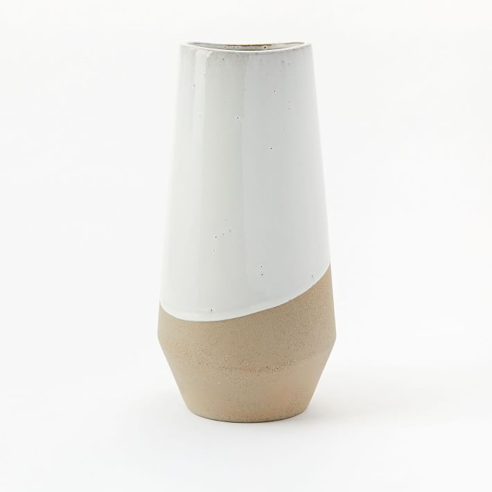 Half-Dipped White Stoneware Vases
