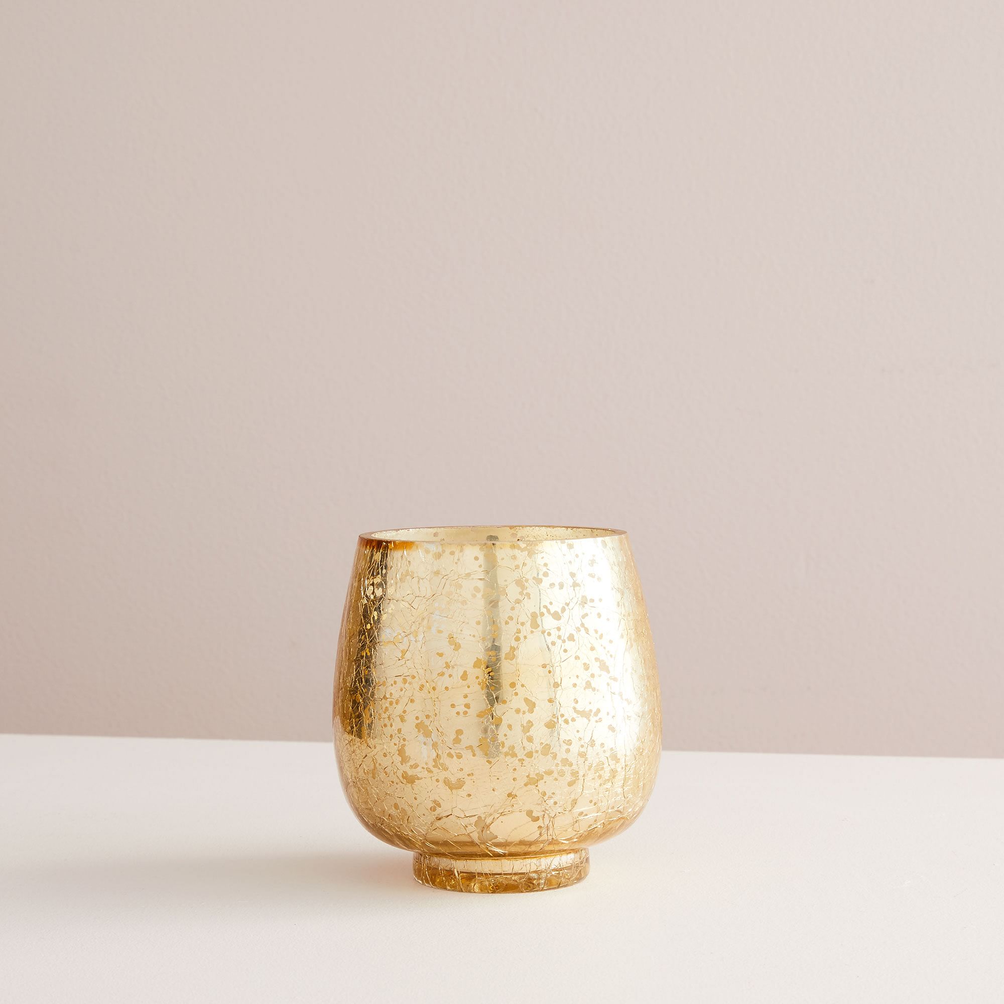 Gold Crackle Mercury Candle Jars - Winter White | West Elm