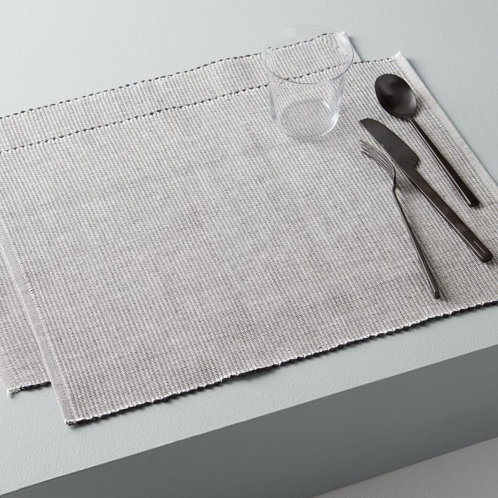 Riviera Cotton Placemats - Set of 4 (Black/White)