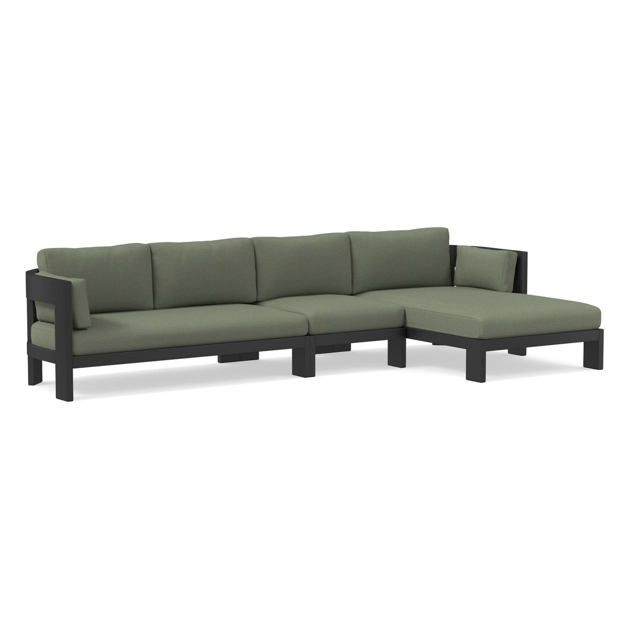 Caldera Aluminum Outdoor -Piece Chaise Sectional Cushion Covers | West Elm