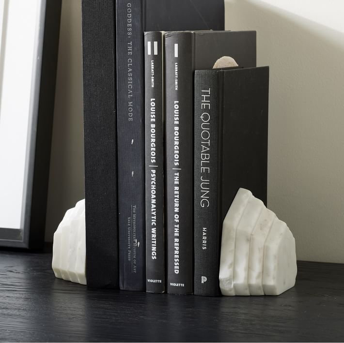 Faceted Marbled Bookends