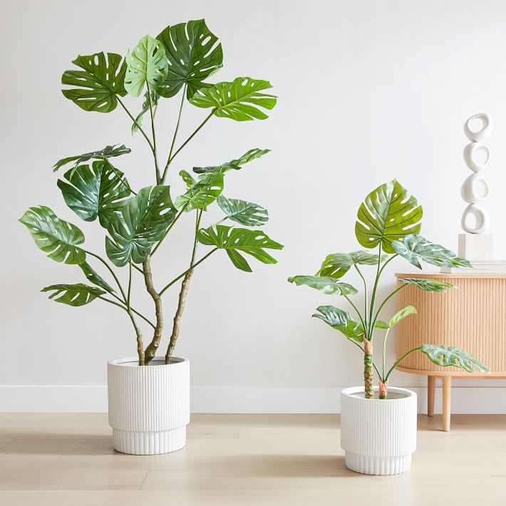 Faux Potted Monstera Plant