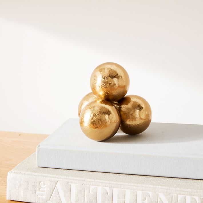 Stacked Sphere Brass Metal Objects