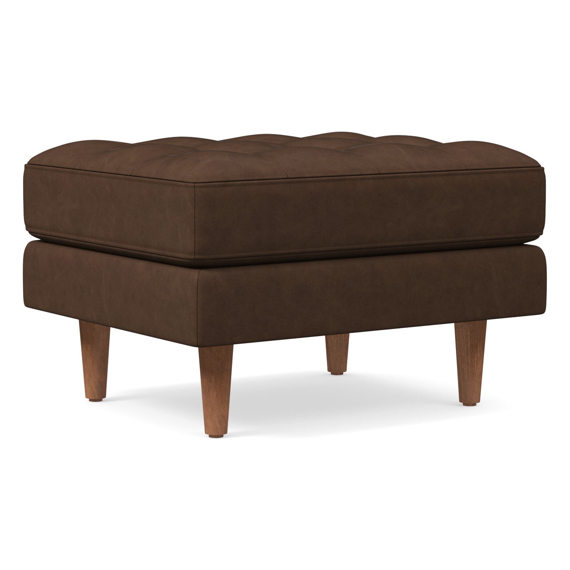 Dennes Leather Ottoman | West Elm