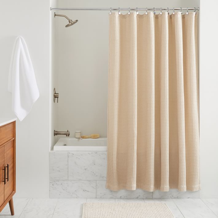 Plush Waffle Shower Curtain