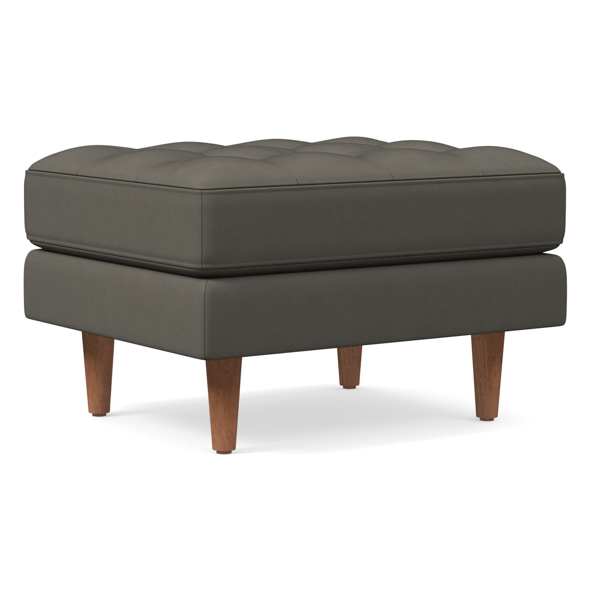 Dennes Leather Ottoman | West Elm