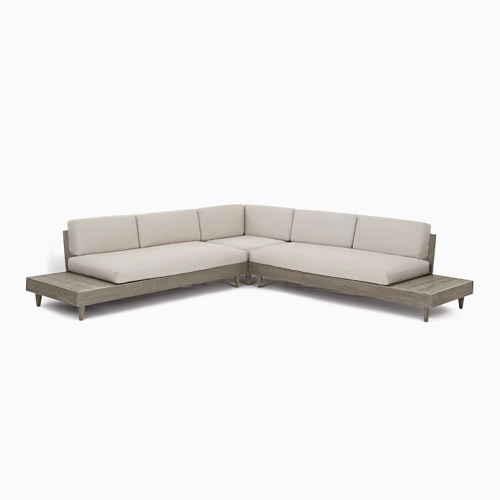 Portside Low 3-Piece L-Shaped Sectional Outdoor Cushions