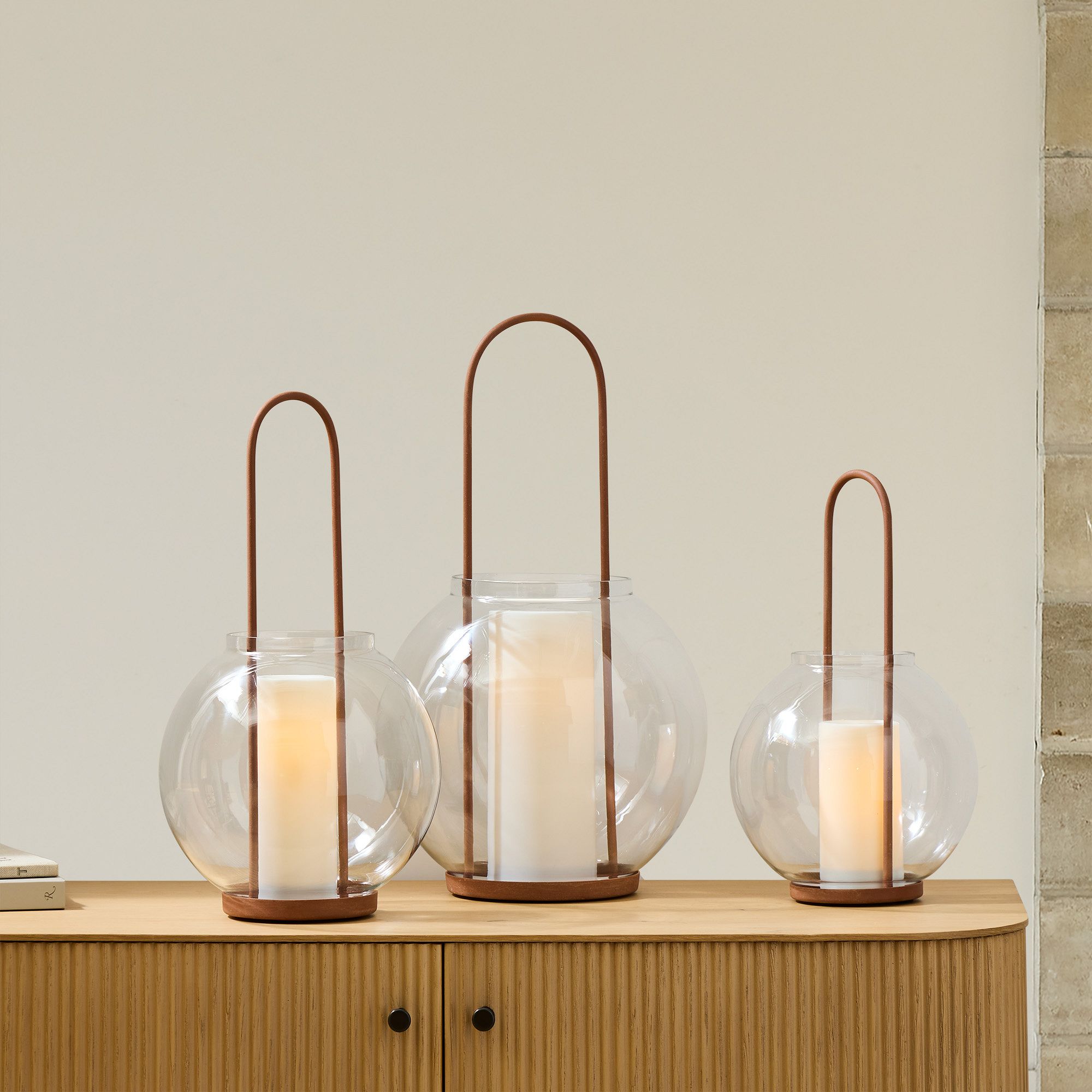 Metal & Glass Globe Lanterns | West Elm