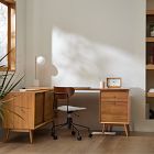 Mid-Century Modular L-Shaped Desk w/ File Cabinet &amp; Bookcase (70&quot;)