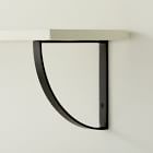 Linear White  Lacquer Wall Shelves with Arch Brackets