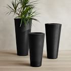Lightweight Grooved Round Tapered Indoor/Outdoor Planters