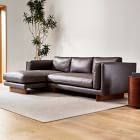 Anton Leather 2-Piece Chaise Sectional (105&quot;) - Wood Legs