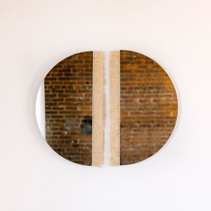 Candice Luter Refract Raffia Circle Wall Mirror Set