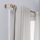 European Flax Linen Embroidered Stripe Curtain