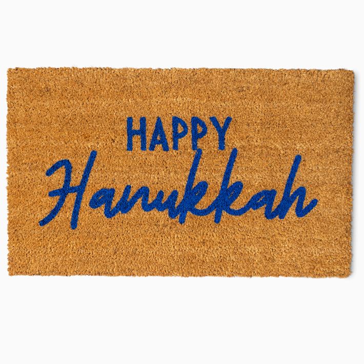Nickel Designs Hand-Painted Doormat - Happy Hanukkah