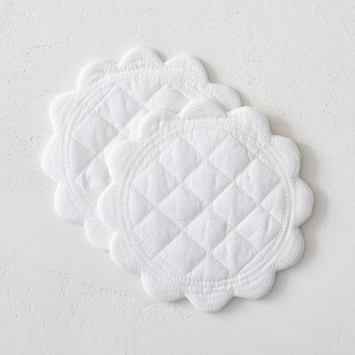 Heather Taylor Home Scalloped Linen Coasters (Set of 4) | West Elm