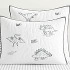 Desi Dino Quilt &amp; Shams - Black / White