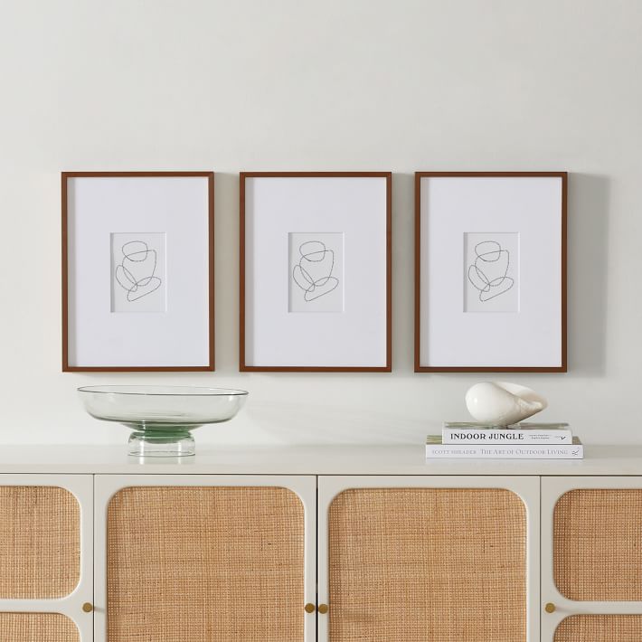 3 Multi-Mat Wood Gallery Frames - Walnut