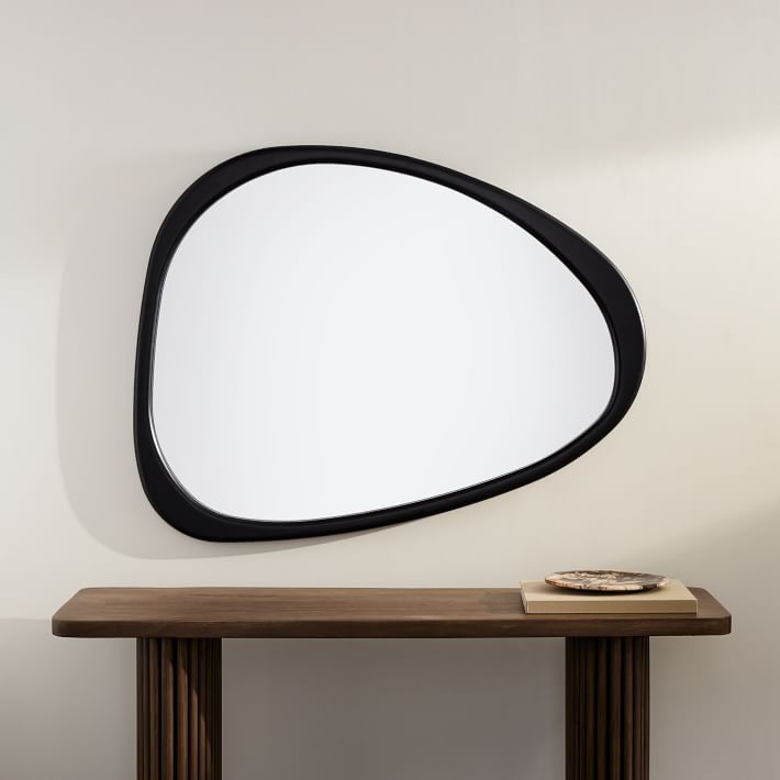 Mid-Century Asymmetrical Wood Wall Mirror