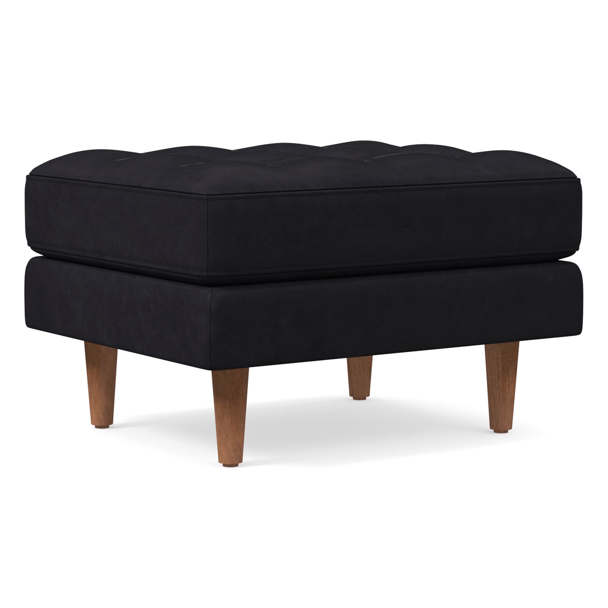 Dennes Leather Ottoman | West Elm