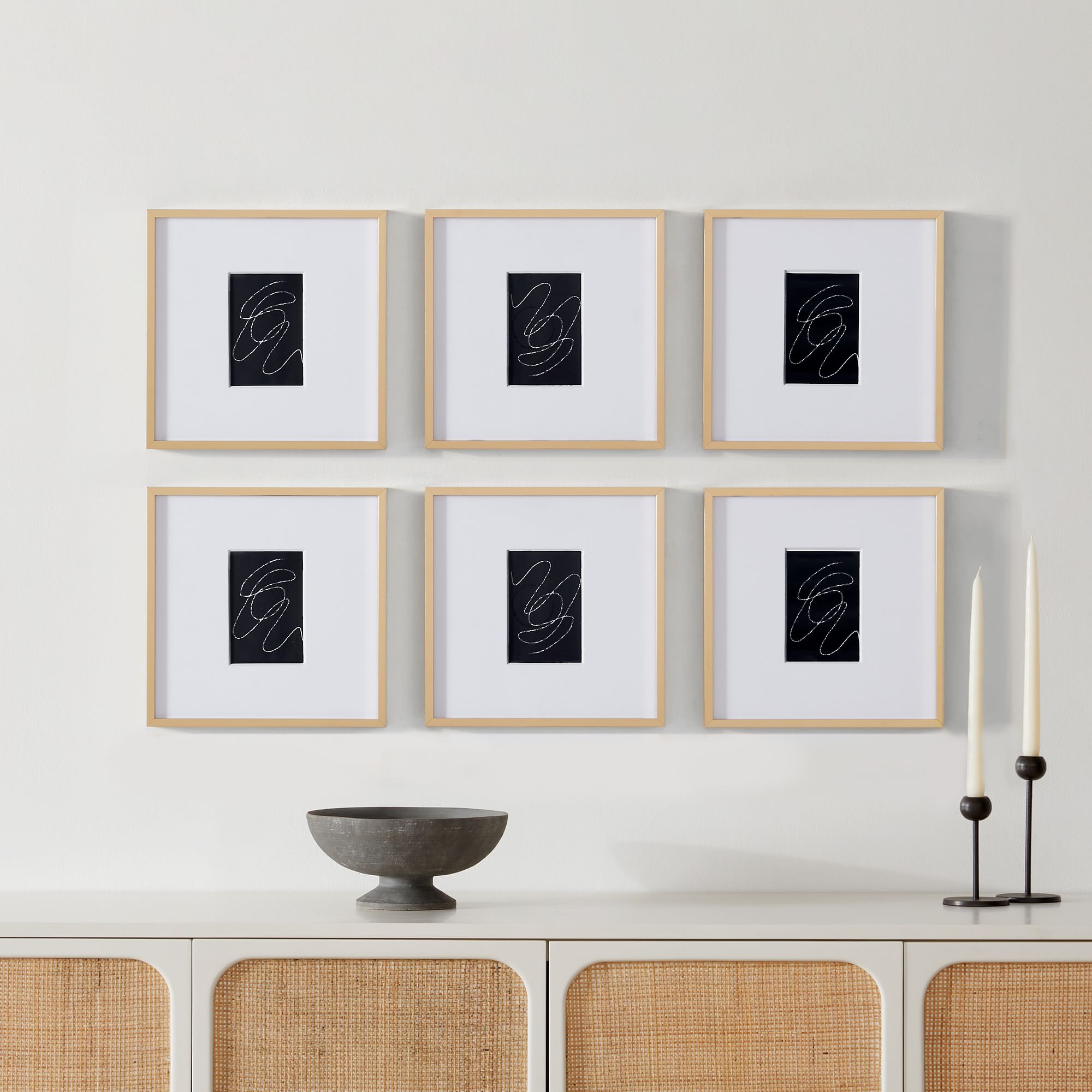 Multi-Mat Metal Gallery Frames - Polished Brass | West Elm