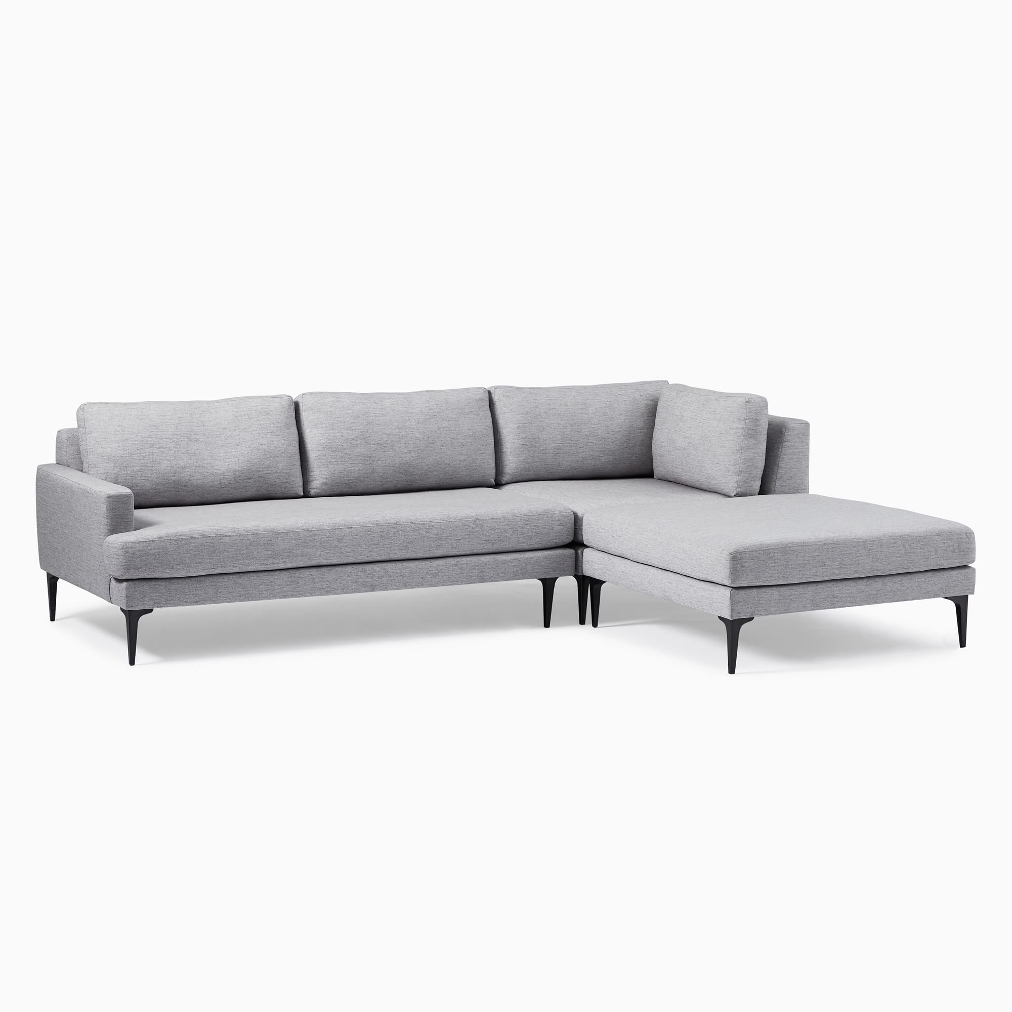 Andes 3 Piece Chaise Sectional | Sofa With West Elm