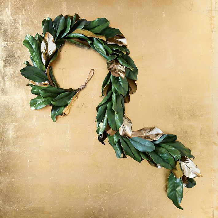 Metallic Magnolia Wreath &amp; Garland