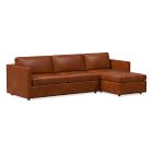 Harris Leather 2-Piece Chaise Sectional w/ Storage (101&quot;&ndash;111&quot;)