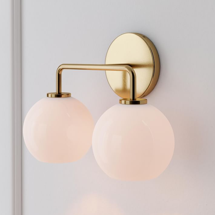 Sculptural 2-Light Globe Sconce - Milk