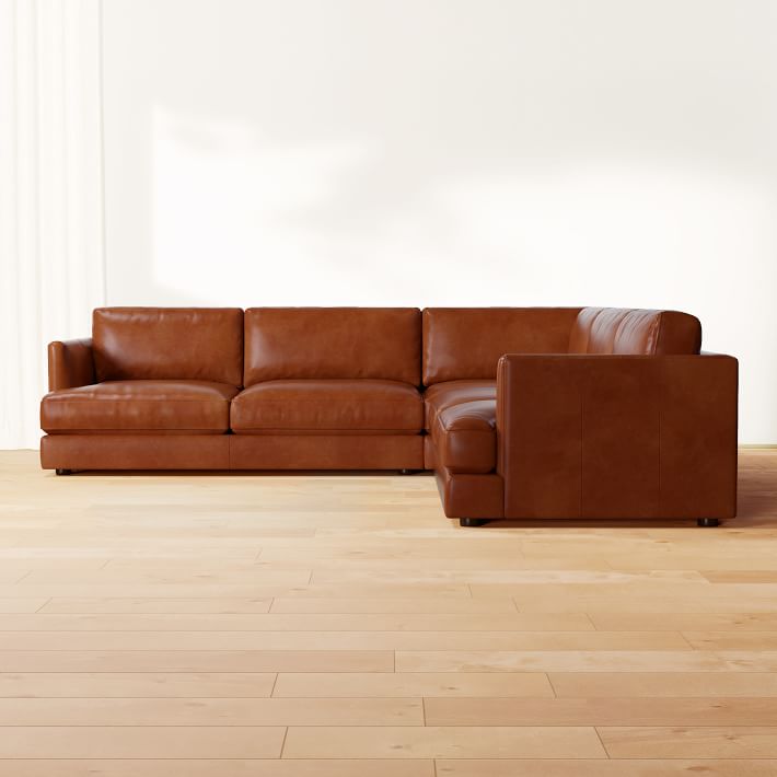 Haven Leather 3-Piece L-Shaped Sectional (106&quot;)