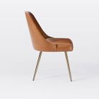 Mid-Century Leather Dining Chair - Metal Legs