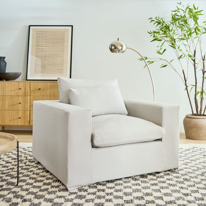 Harmony Modular Skirted Slipcover Chair West Elm