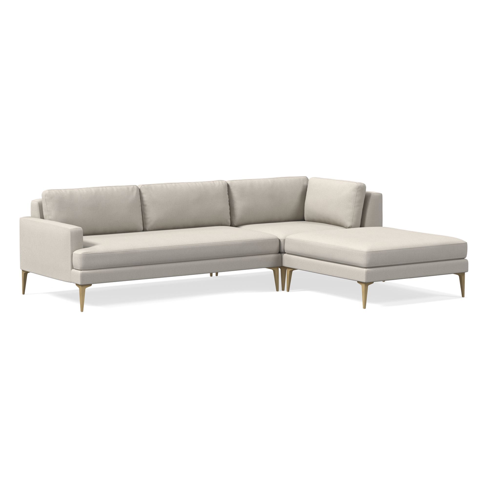 Andes 3 Piece Chaise Sectional | Sofa With West Elm