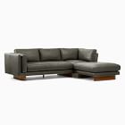 Anton Leather 3-Piece Ottoman Sectional (104&quot;) - Wood Legs