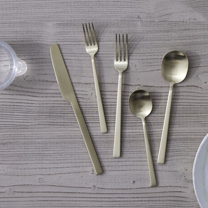 Kanto Stainless Steel Flatware Sets - Champagne Satin
