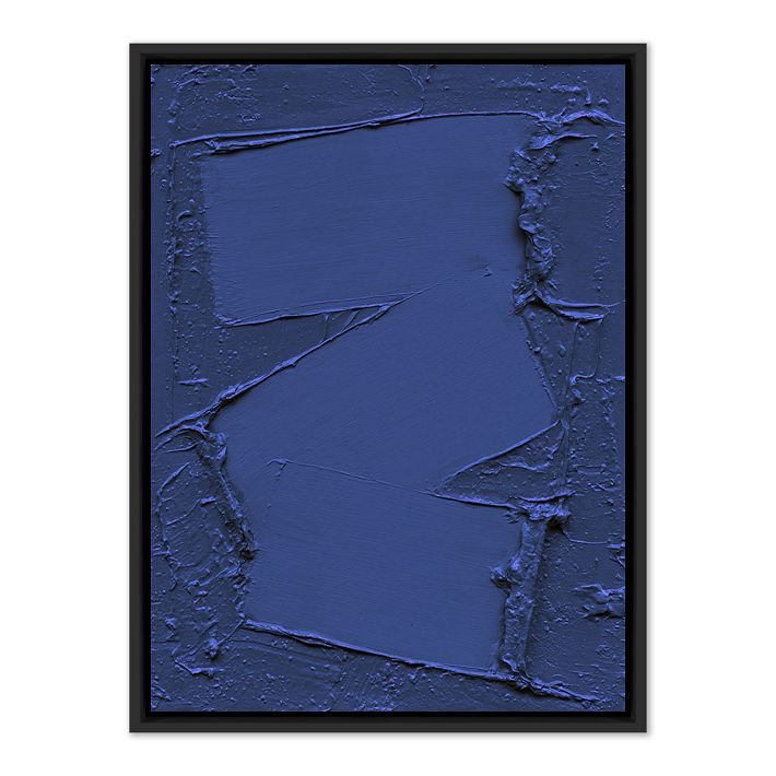 Free Form in Deep Blue Framed Wall Art by The Holly Collective