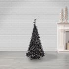 Black Pop-Up Pine Faux Christmas Tree w/ Lights - 4'