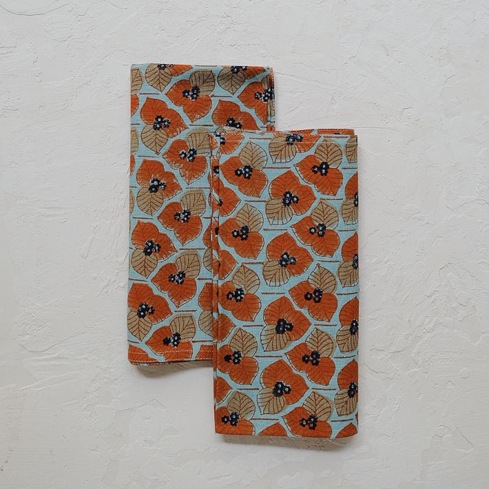 Open Box Soil to Studio Aliya BlockPrinted Linen Napkins (Set of 2